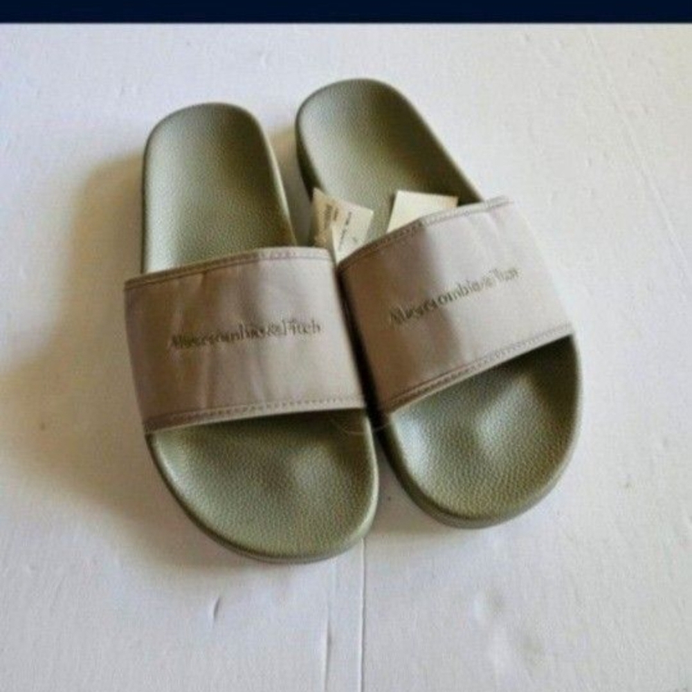 Abercrombie & Fitch Olive Slide Sandals